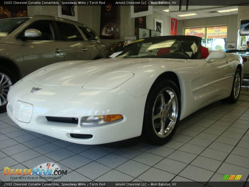 2003 Chevrolet Corvette Convertible Speedway White / Torch Red Photo #1