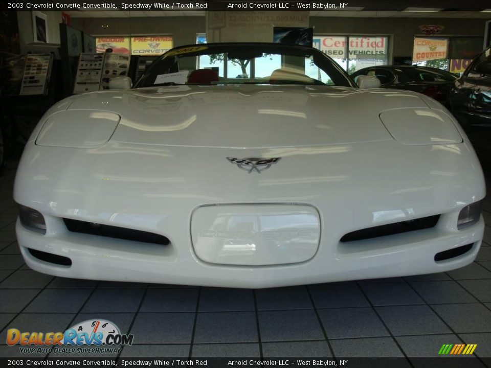 2003 Chevrolet Corvette Convertible Speedway White / Torch Red Photo #2