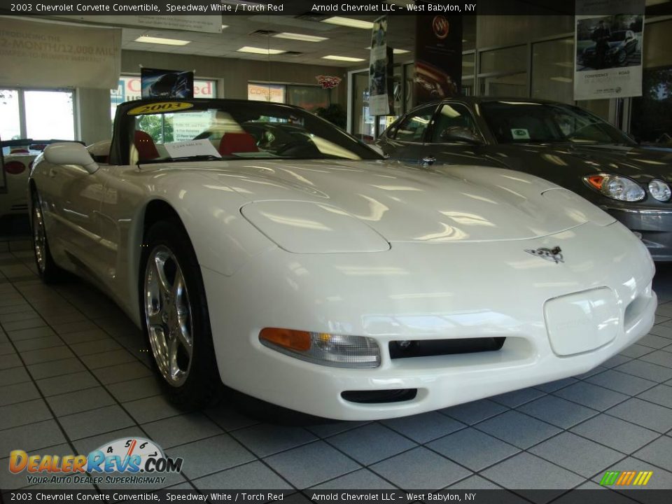 2003 Chevrolet Corvette Convertible Speedway White / Torch Red Photo #3