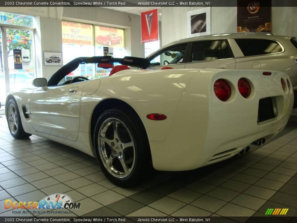 2003 Chevrolet Corvette Convertible Speedway White / Torch Red Photo #4