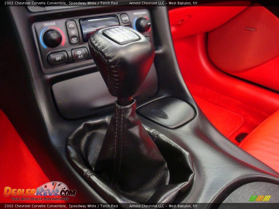 2003 Chevrolet Corvette Convertible Speedway White / Torch Red Photo #15