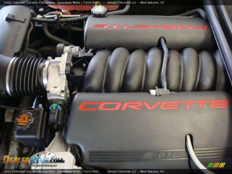 2003 Chevrolet Corvette Convertible Speedway White / Torch Red Photo #16