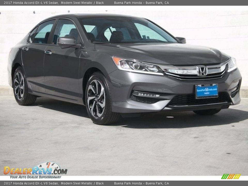 2017 Honda Accord EX-L V6 Sedan Modern Steel Metallic / Black Photo #1