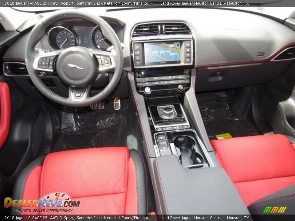 2018 Jaguar F-PACE 25t AWD R-Sport Santorini Black Metallic / Ebony/Pimento Photo #4