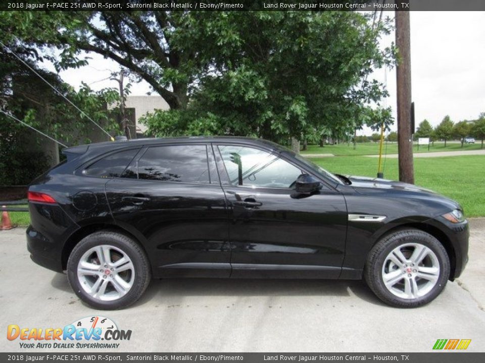 2018 Jaguar F-PACE 25t AWD R-Sport Santorini Black Metallic / Ebony/Pimento Photo #6
