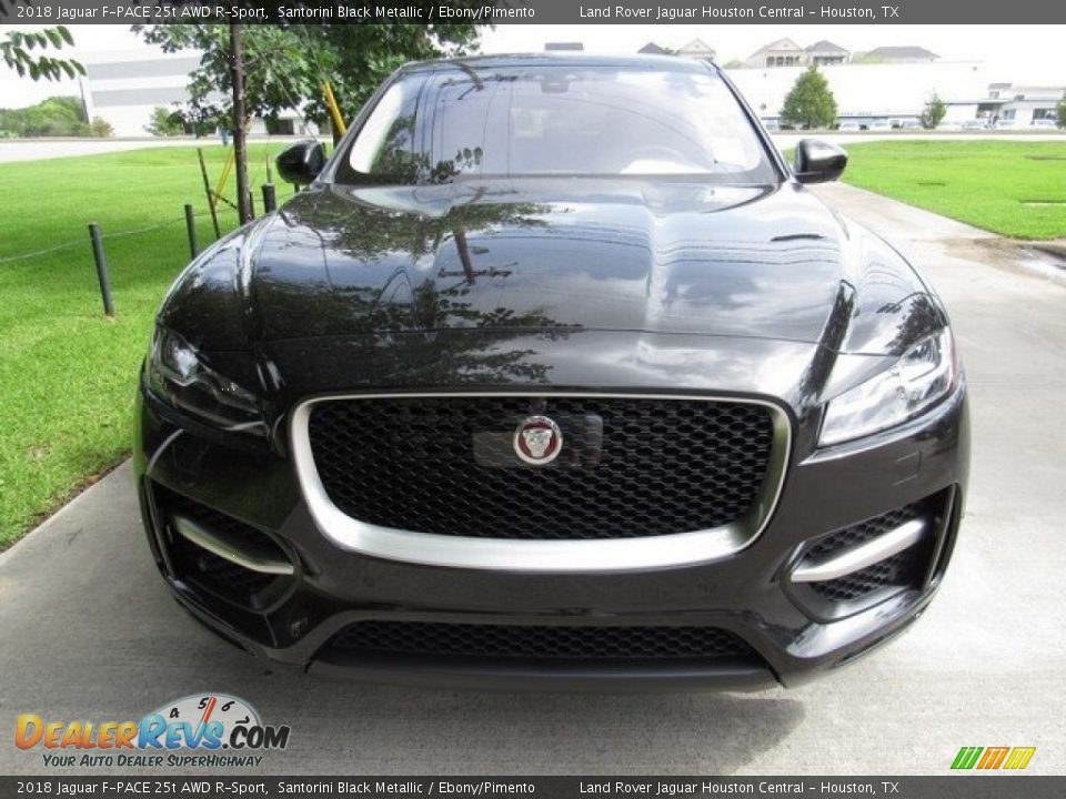 2018 Jaguar F-PACE 25t AWD R-Sport Santorini Black Metallic / Ebony/Pimento Photo #9