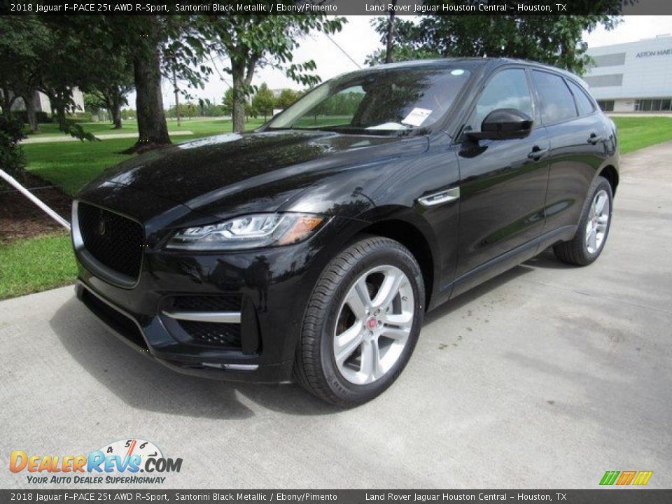 2018 Jaguar F-PACE 25t AWD R-Sport Santorini Black Metallic / Ebony/Pimento Photo #10