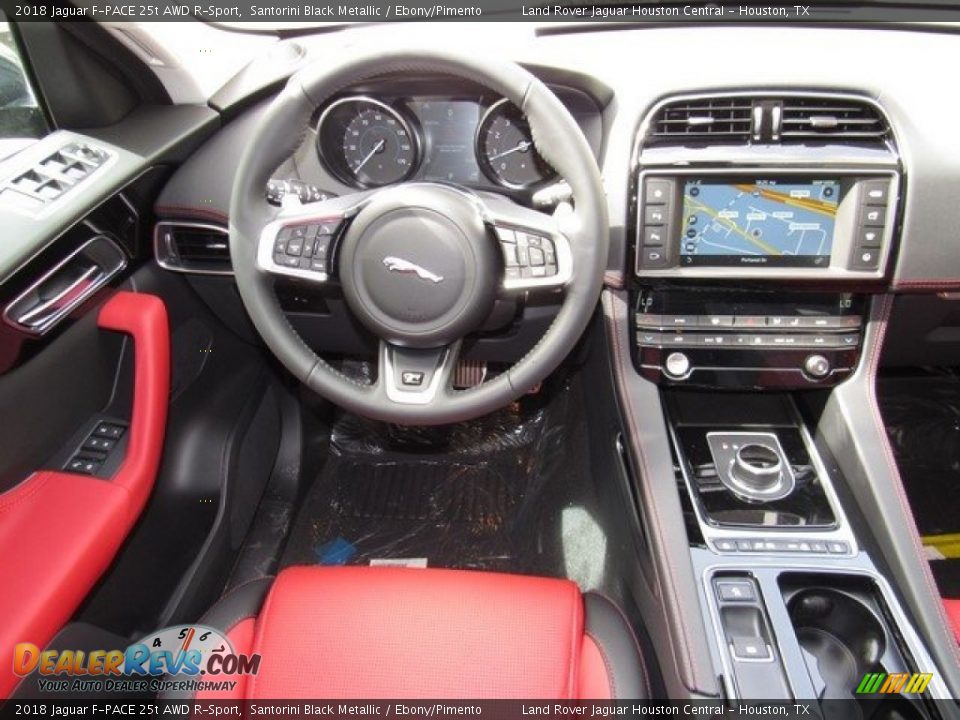 2018 Jaguar F-PACE 25t AWD R-Sport Santorini Black Metallic / Ebony/Pimento Photo #13