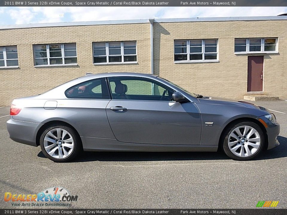 2011 BMW 3 Series 328i xDrive Coupe Space Gray Metallic / Coral Red/Black Dakota Leather Photo #6
