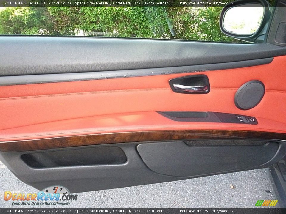 2011 BMW 3 Series 328i xDrive Coupe Space Gray Metallic / Coral Red/Black Dakota Leather Photo #10