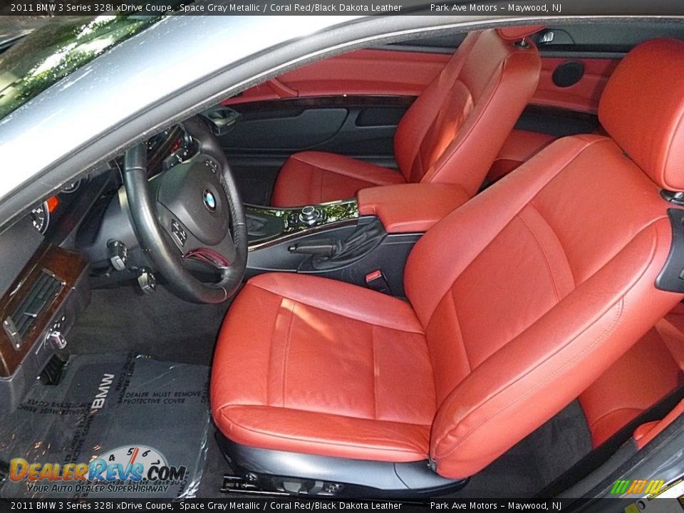 2011 BMW 3 Series 328i xDrive Coupe Space Gray Metallic / Coral Red/Black Dakota Leather Photo #12