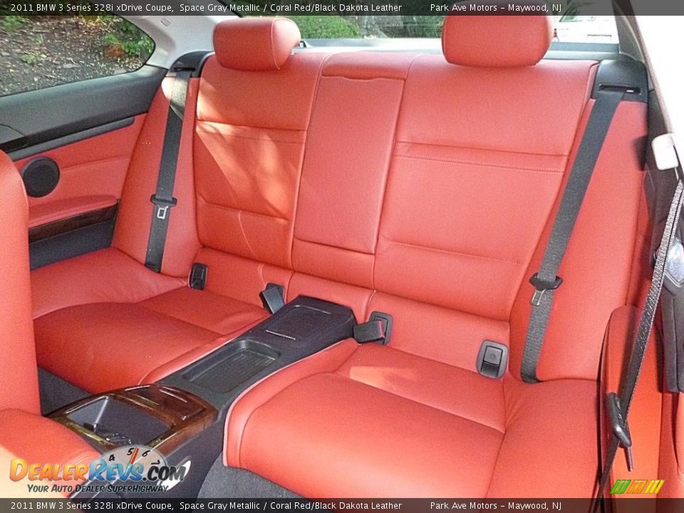 2011 BMW 3 Series 328i xDrive Coupe Space Gray Metallic / Coral Red/Black Dakota Leather Photo #14