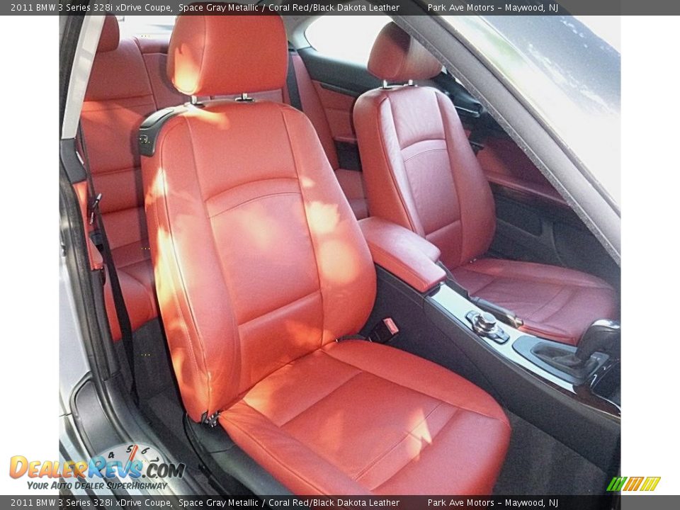 2011 BMW 3 Series 328i xDrive Coupe Space Gray Metallic / Coral Red/Black Dakota Leather Photo #16