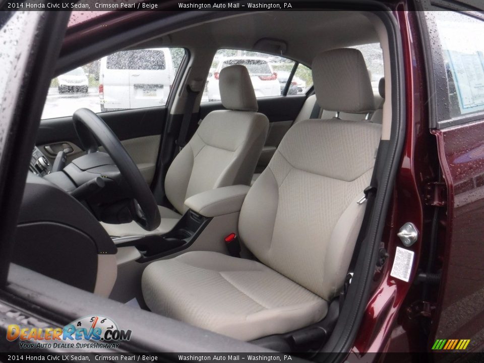 2014 Honda Civic LX Sedan Crimson Pearl / Beige Photo #11