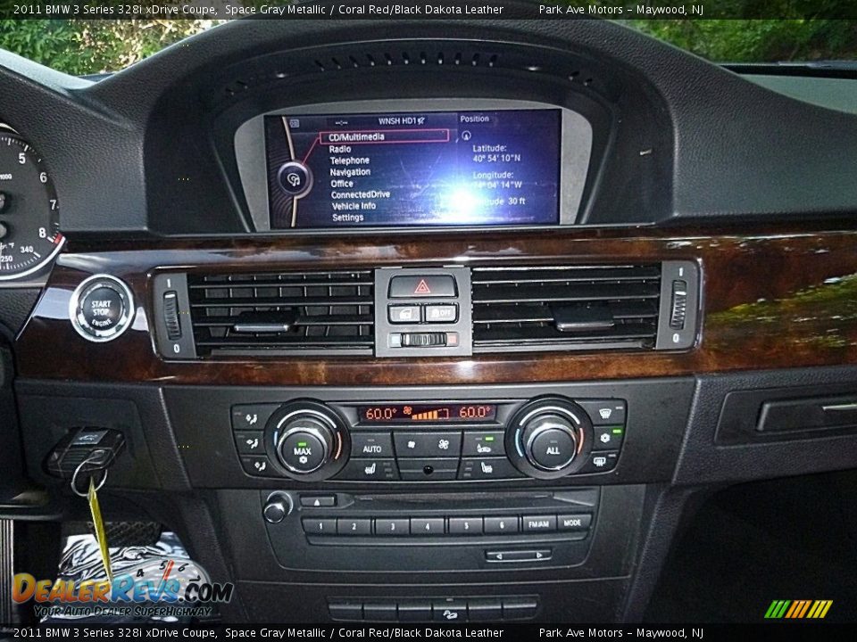 2011 BMW 3 Series 328i xDrive Coupe Space Gray Metallic / Coral Red/Black Dakota Leather Photo #26