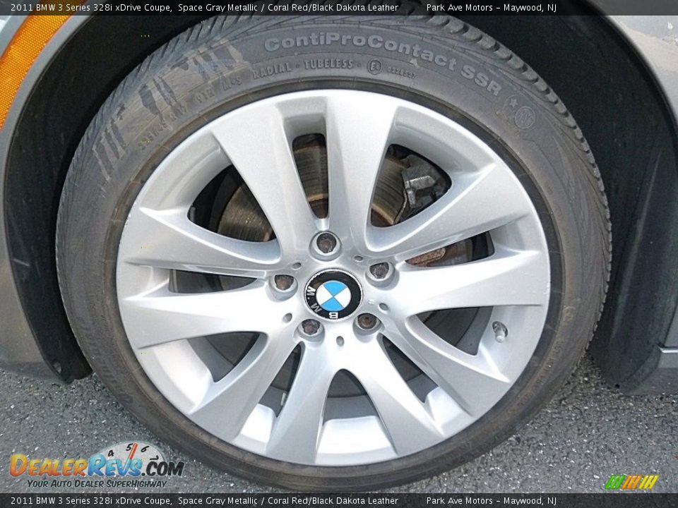 2011 BMW 3 Series 328i xDrive Coupe Space Gray Metallic / Coral Red/Black Dakota Leather Photo #28