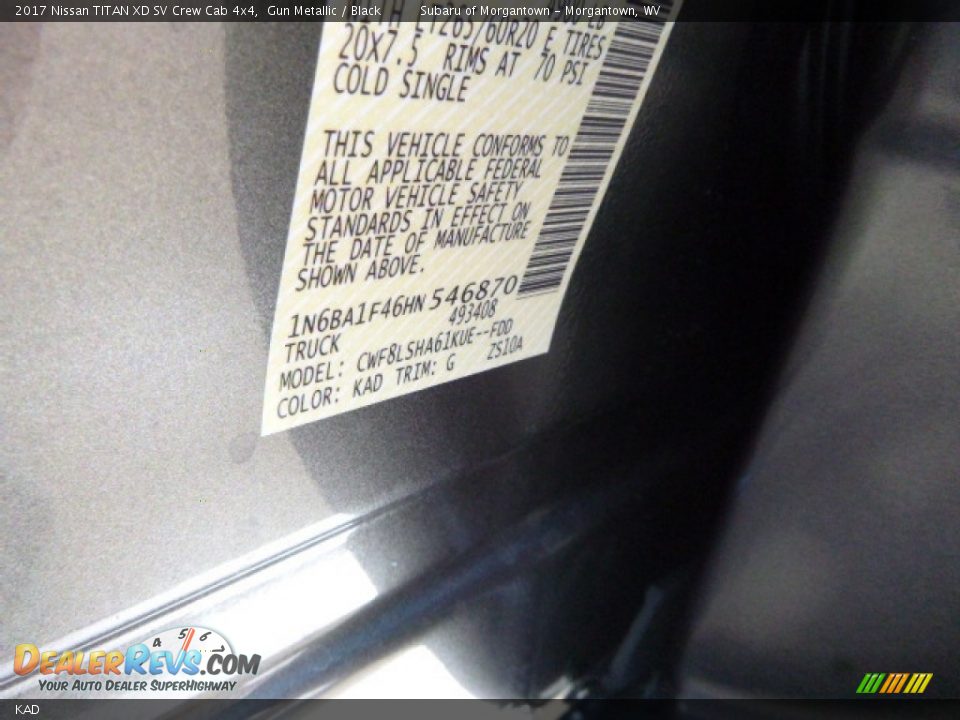 Nissan Color Code KAD Gun Metallic