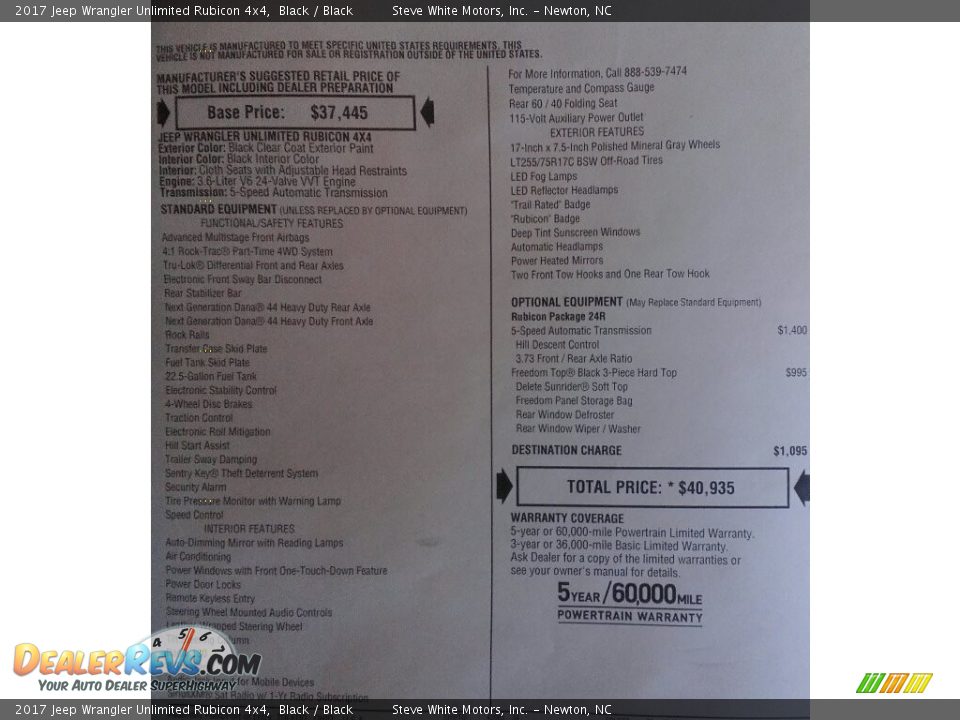 2017 Jeep Wrangler Unlimited Rubicon 4x4 Black / Black Photo #27