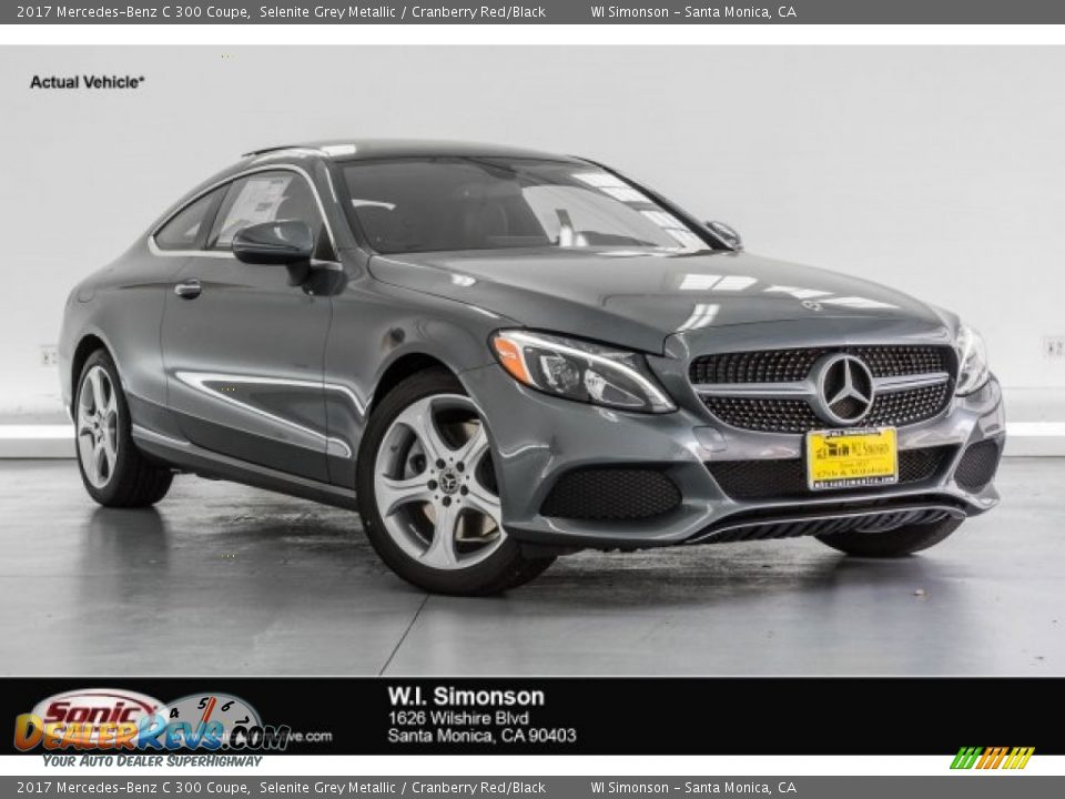 2017 Mercedes-Benz C 300 Coupe Selenite Grey Metallic / Cranberry Red/Black Photo #1