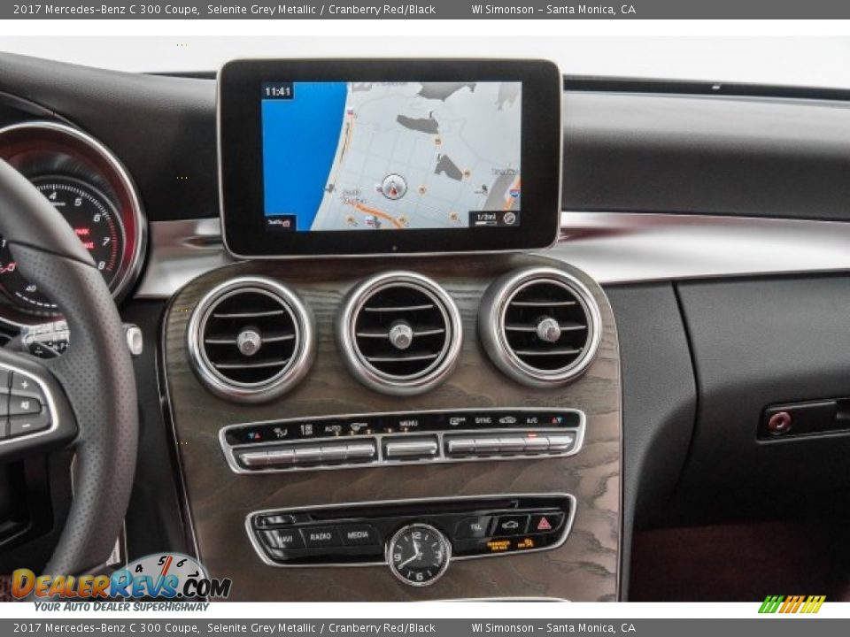 2017 Mercedes-Benz C 300 Coupe Selenite Grey Metallic / Cranberry Red/Black Photo #5