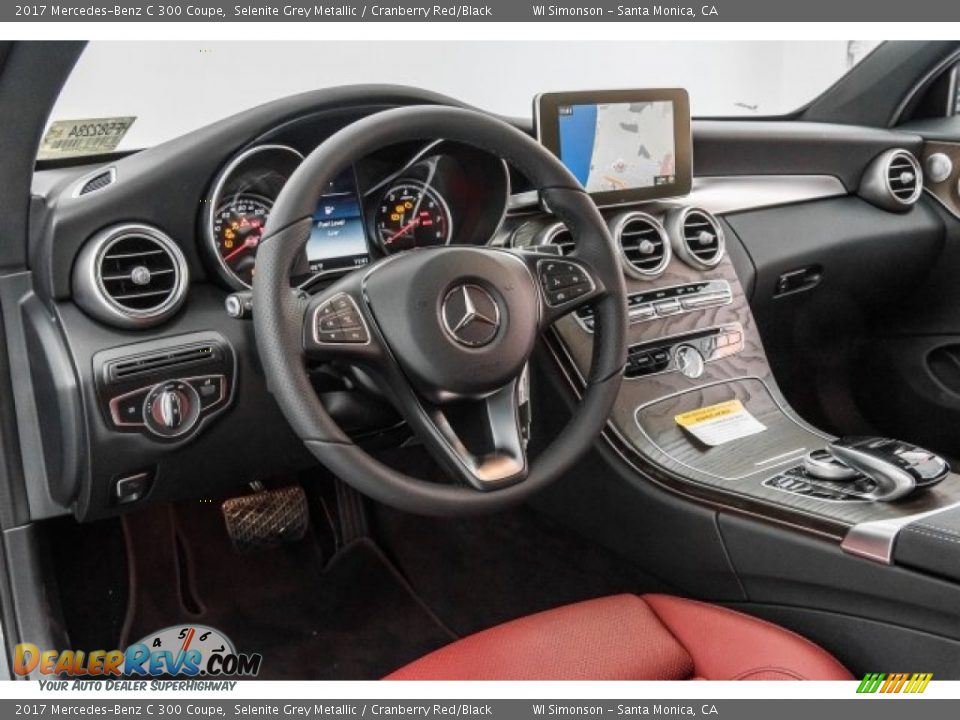 2017 Mercedes-Benz C 300 Coupe Selenite Grey Metallic / Cranberry Red/Black Photo #6