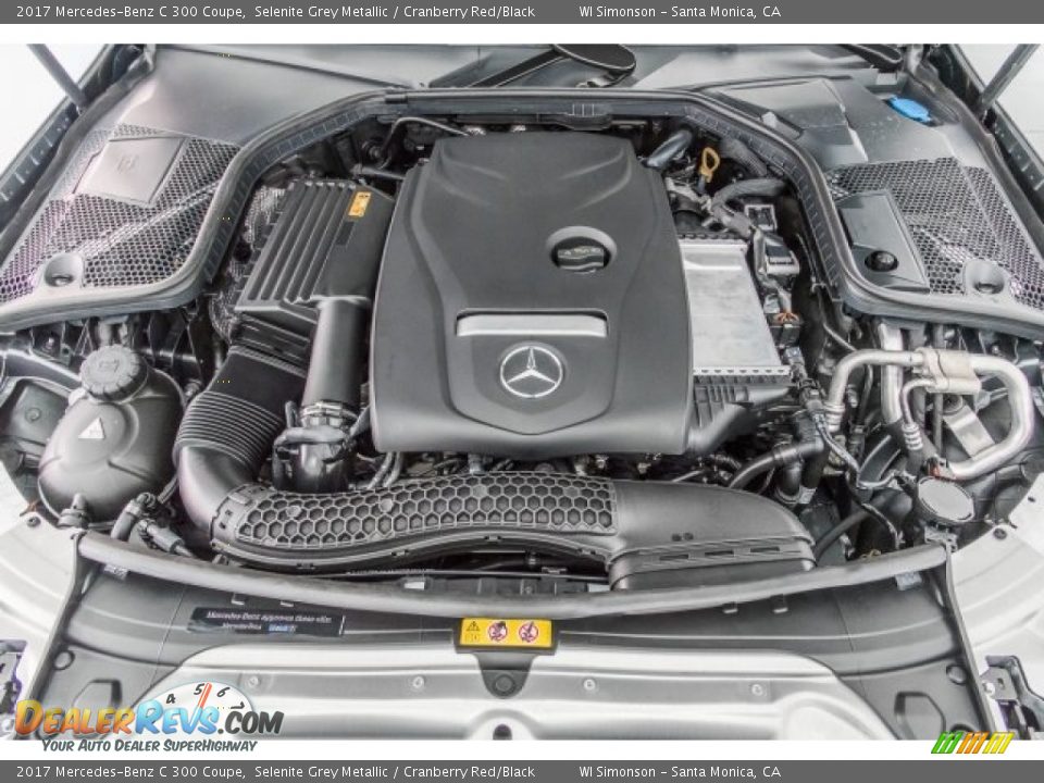 2017 Mercedes-Benz C 300 Coupe Selenite Grey Metallic / Cranberry Red/Black Photo #8