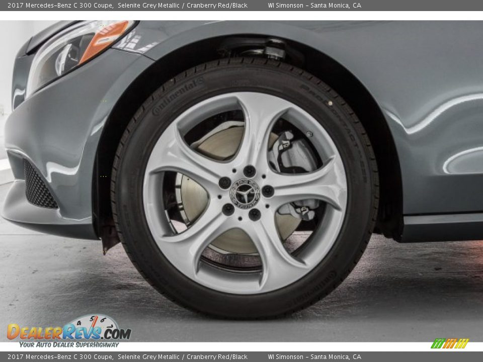 2017 Mercedes-Benz C 300 Coupe Selenite Grey Metallic / Cranberry Red/Black Photo #9