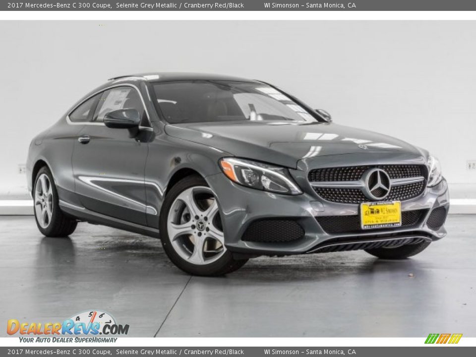 2017 Mercedes-Benz C 300 Coupe Selenite Grey Metallic / Cranberry Red/Black Photo #12