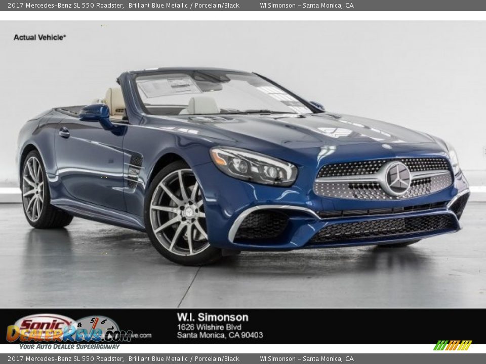2017 Mercedes-Benz SL 550 Roadster Brilliant Blue Metallic / Porcelain/Black Photo #1