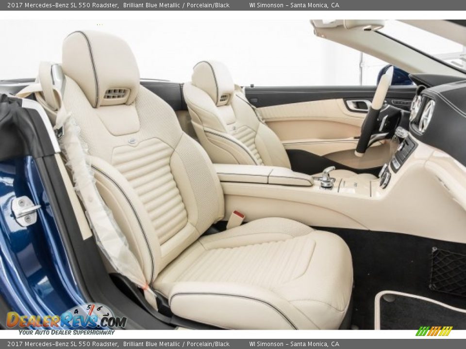 2017 Mercedes-Benz SL 550 Roadster Brilliant Blue Metallic / Porcelain/Black Photo #2