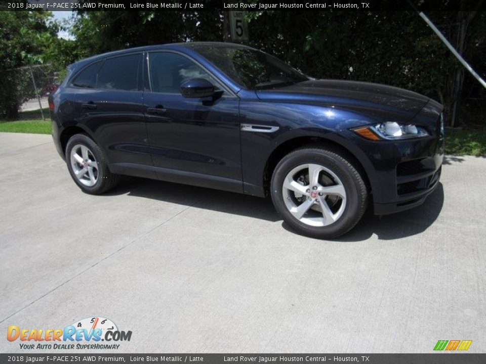2018 Jaguar F-PACE 25t AWD Premium Loire Blue Metallic / Latte Photo #1