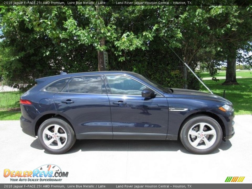 2018 Jaguar F-PACE 25t AWD Premium Loire Blue Metallic / Latte Photo #6