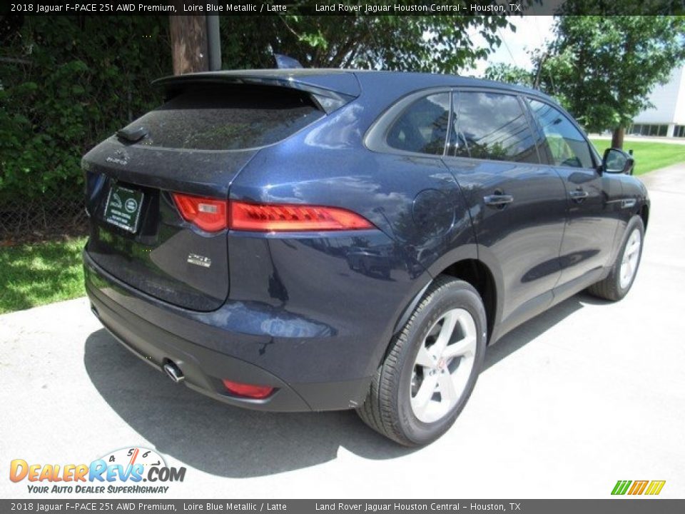 2018 Jaguar F-PACE 25t AWD Premium Loire Blue Metallic / Latte Photo #7