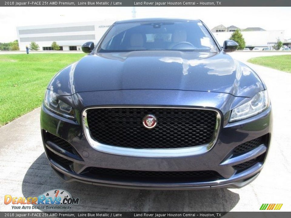 2018 Jaguar F-PACE 25t AWD Premium Loire Blue Metallic / Latte Photo #9