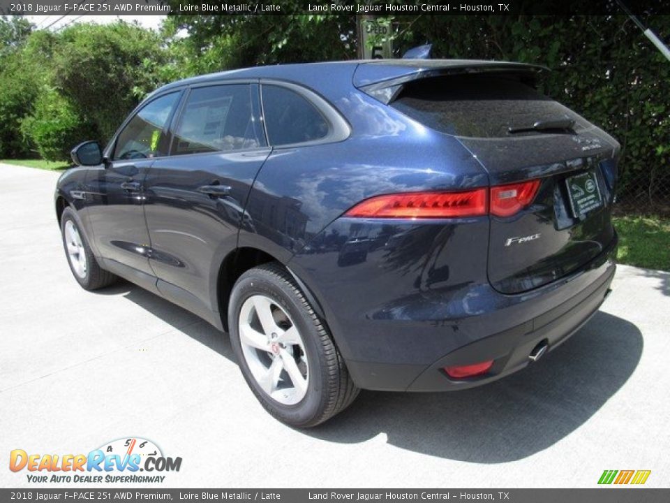 2018 Jaguar F-PACE 25t AWD Premium Loire Blue Metallic / Latte Photo #12