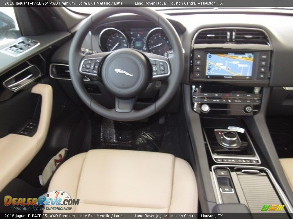 2018 Jaguar F-PACE 25t AWD Premium Loire Blue Metallic / Latte Photo #13