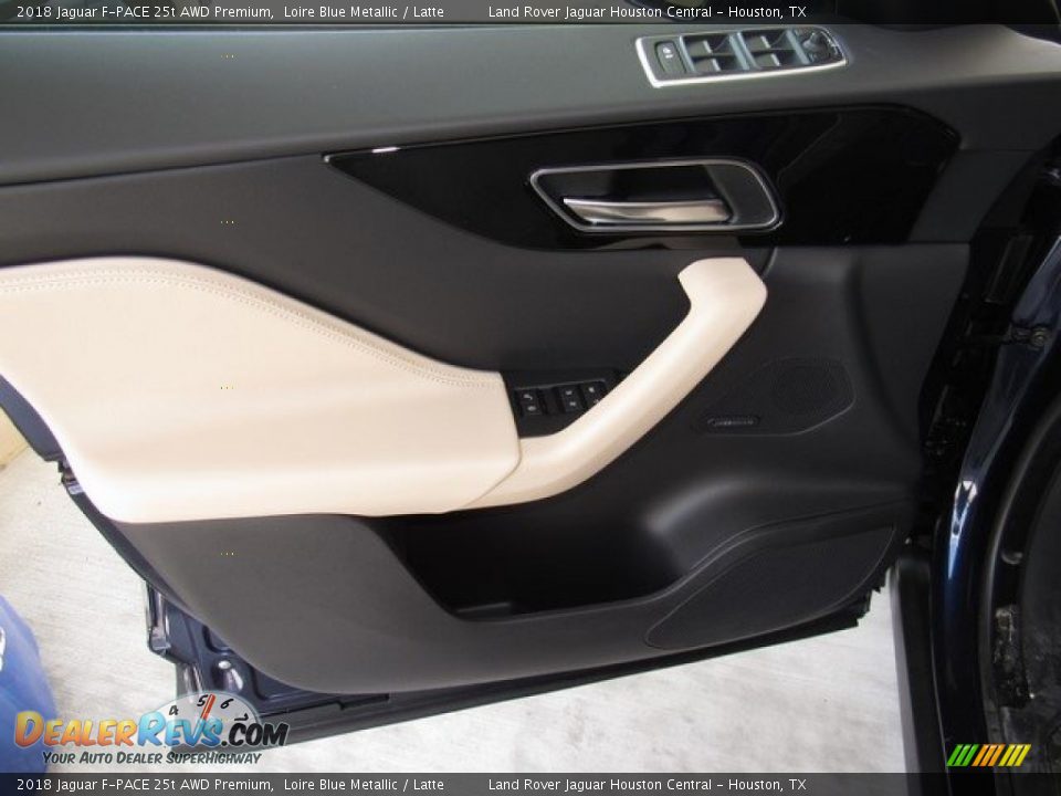2018 Jaguar F-PACE 25t AWD Premium Loire Blue Metallic / Latte Photo #18