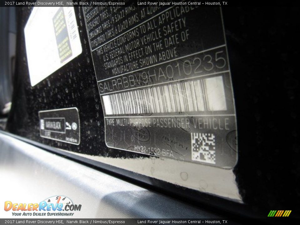 2017 Land Rover Discovery HSE Narvik Black / Nimbus/Espresso Photo #22