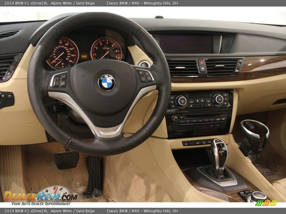 2014 BMW X1 xDrive28i Alpine White / Sand Beige Photo #6