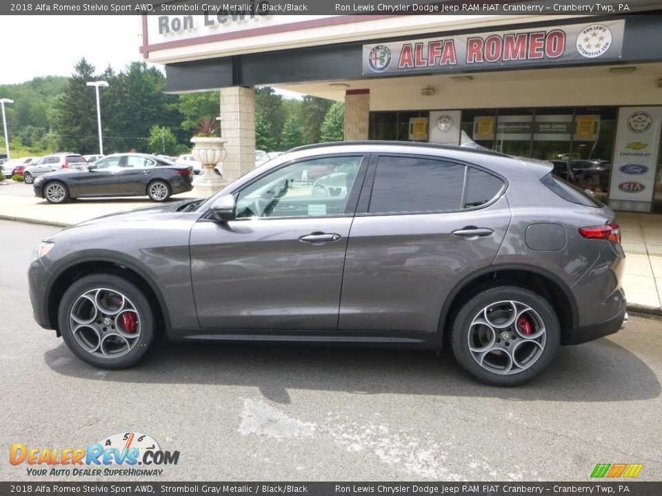 2018 Alfa Romeo Stelvio Sport AWD Stromboli Gray Metallic / Black/Black Photo #3