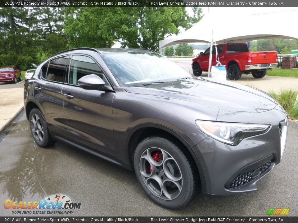 Stromboli Gray Metallic 2018 Alfa Romeo Stelvio Sport AWD Photo #10