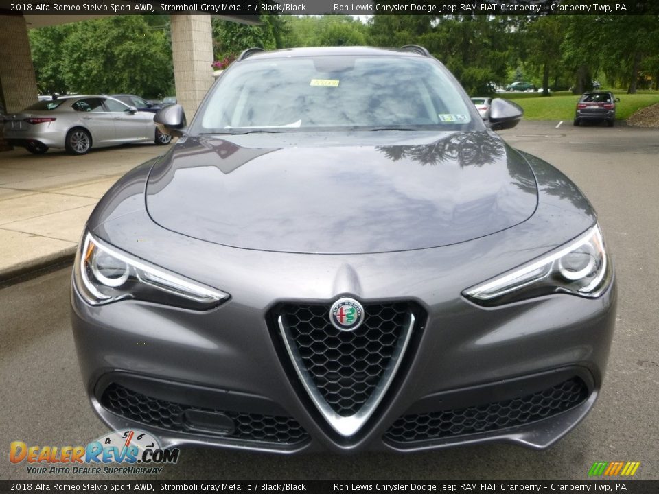 2018 Alfa Romeo Stelvio Sport AWD Stromboli Gray Metallic / Black/Black Photo #12