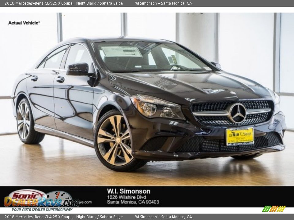 2018 Mercedes-Benz CLA 250 Coupe Night Black / Sahara Beige Photo #1