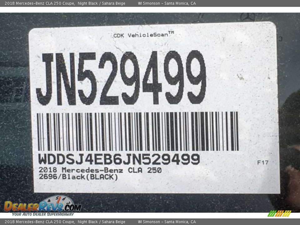 2018 Mercedes-Benz CLA 250 Coupe Night Black / Sahara Beige Photo #10