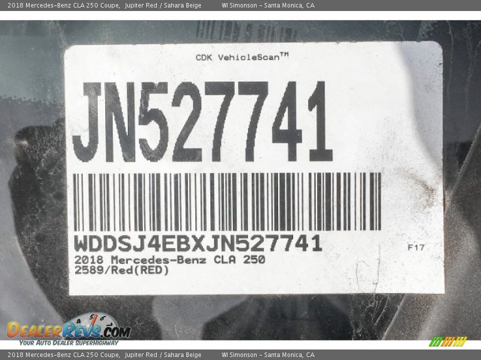 2018 Mercedes-Benz CLA 250 Coupe Jupiter Red / Sahara Beige Photo #10