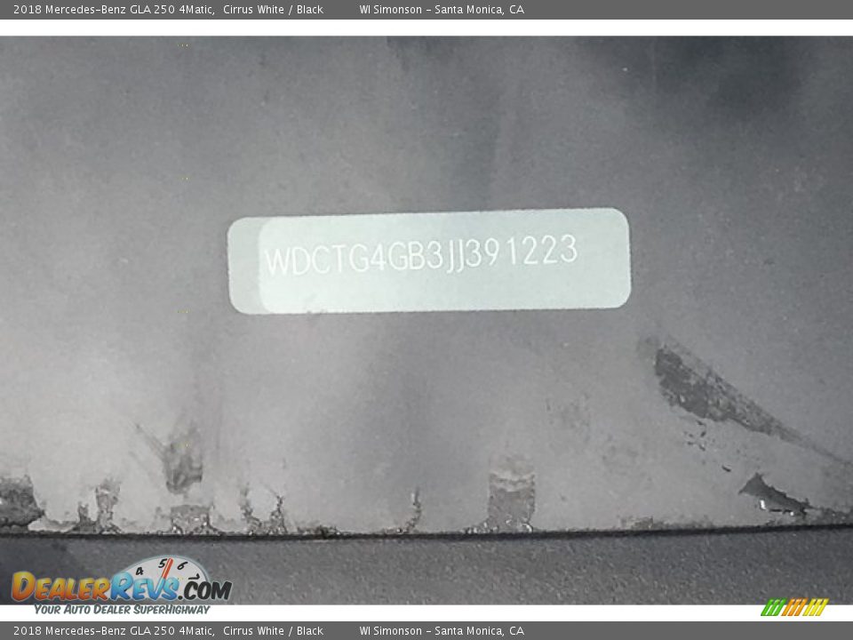 2018 Mercedes-Benz GLA 250 4Matic Cirrus White / Black Photo #10