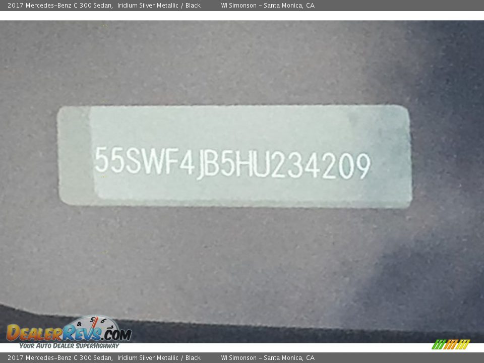 2017 Mercedes-Benz C 300 Sedan Iridium Silver Metallic / Black Photo #10