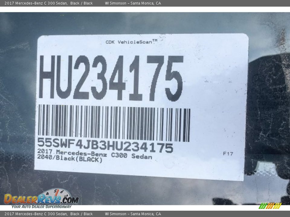 2017 Mercedes-Benz C 300 Sedan Black / Black Photo #10