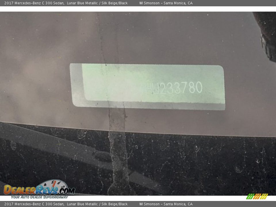 2017 Mercedes-Benz C 300 Sedan Lunar Blue Metallic / Silk Beige/Black Photo #12