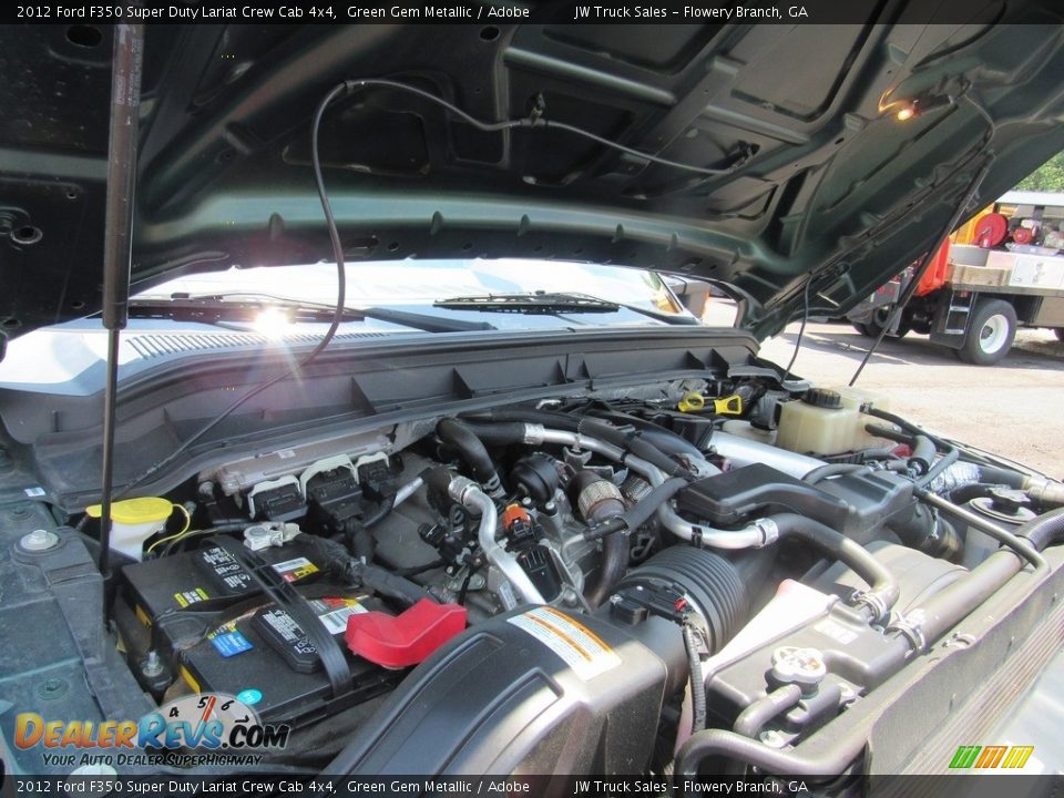 2012 Ford F350 Super Duty Lariat Crew Cab 4x4 Green Gem Metallic / Adobe Photo #14